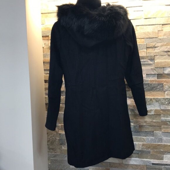 LONDON FOG COLLECTION Faux Fur-Trimmed Wool-Blend Jacket - Picture 4 of 8